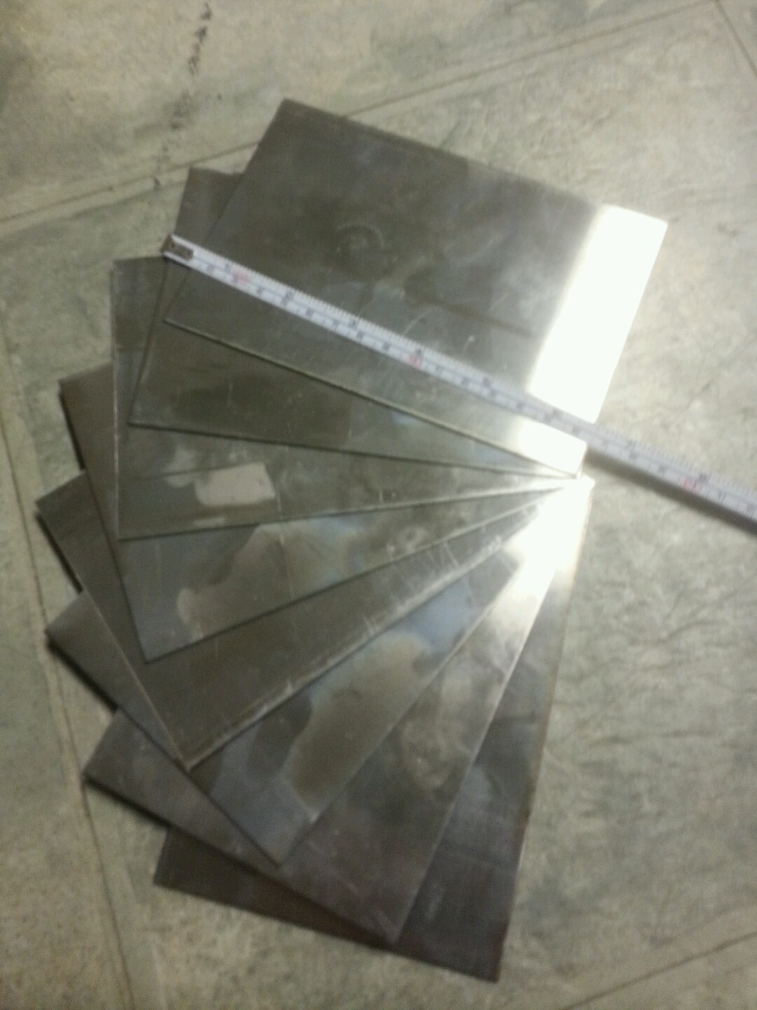2 pieces 22 gauge 6″ x 4″+- stainless steel 430 plate, metal sheet welding test