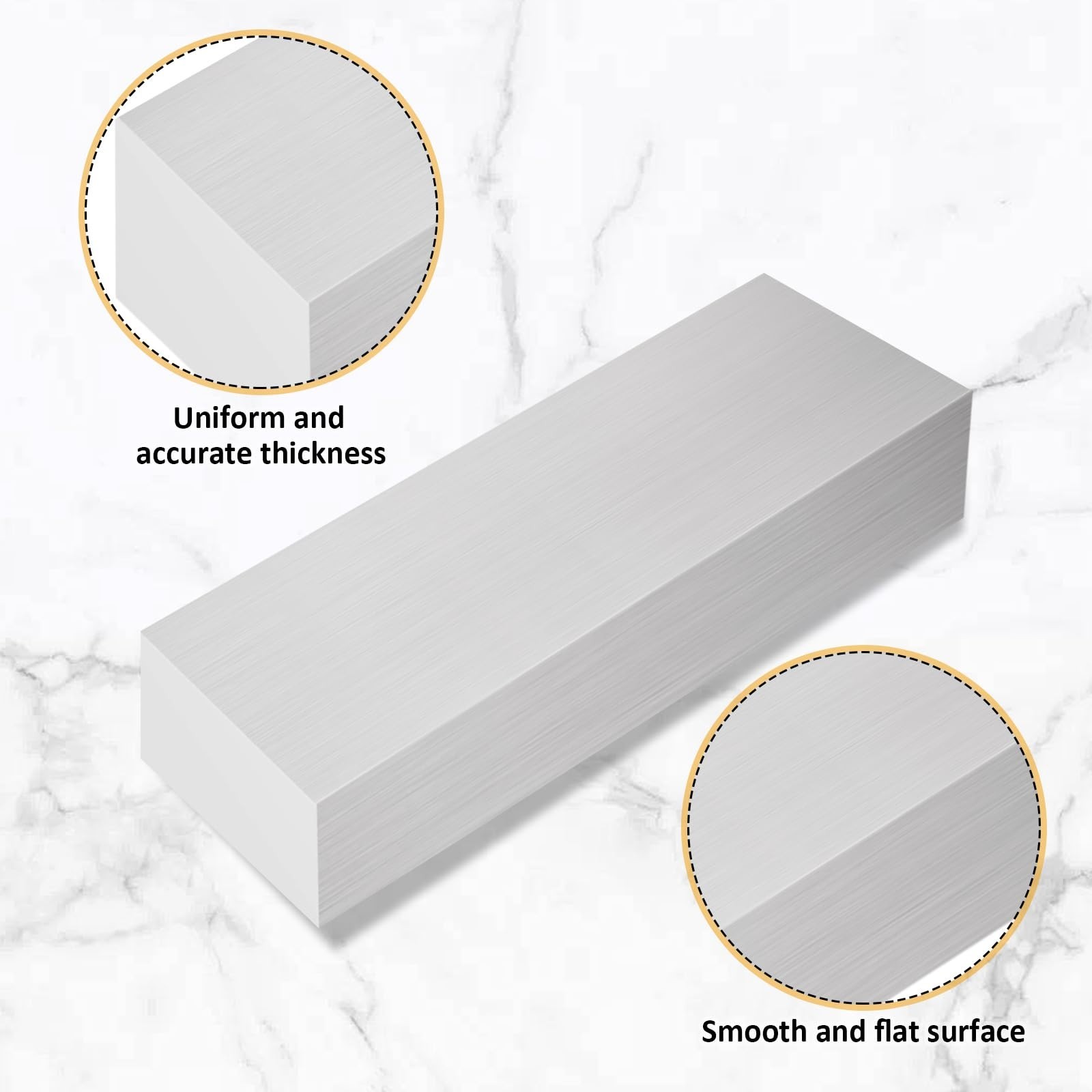 4PCS 1x2x8 Inch Square Aluminum Flat Bar, 6061 T6 Solid Block, 25MM Thick Stock