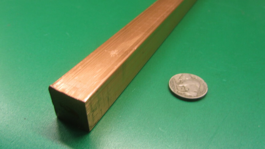 182 Copper Square Bar 3/4″ Thick x 3/4″ Wide x 6 Foot Length