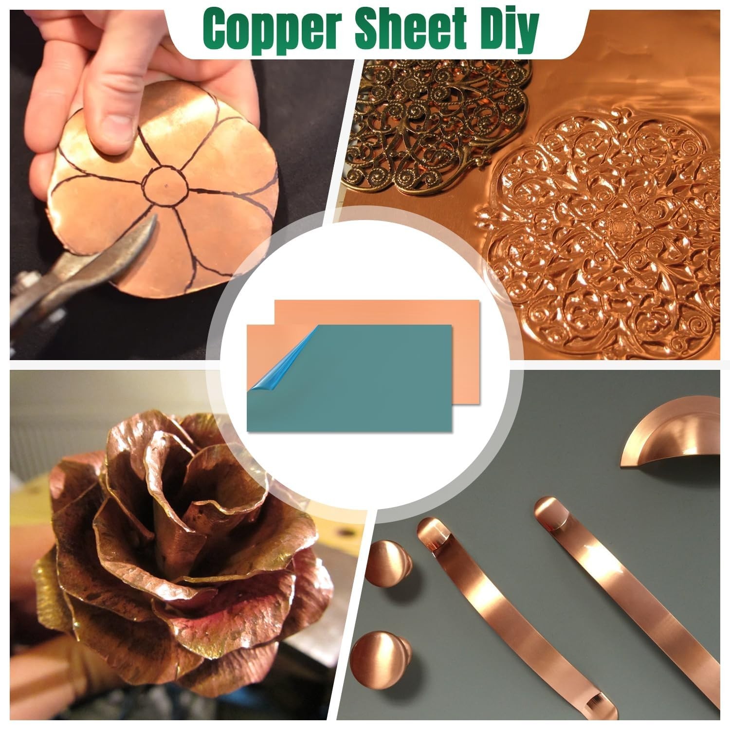 Copper Sheet Metal, 4″ x 8″ 20 Gauge 0.8mm Thick Copper Plate, 99.9% Pure Cop…