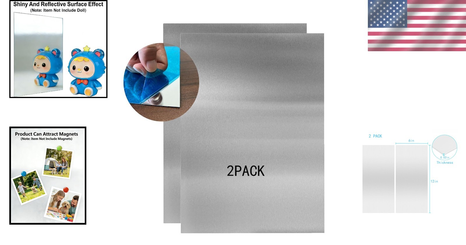 430 Stainless Steel Metal Plates 6×12 Inch for Kitchen Office DIY Projects