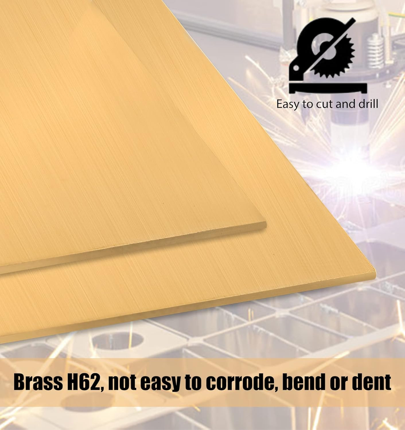 2 Pcs Brass Sheet – 6” X 6” X 0.04″(18 Gauge), Brass Sheet Metal