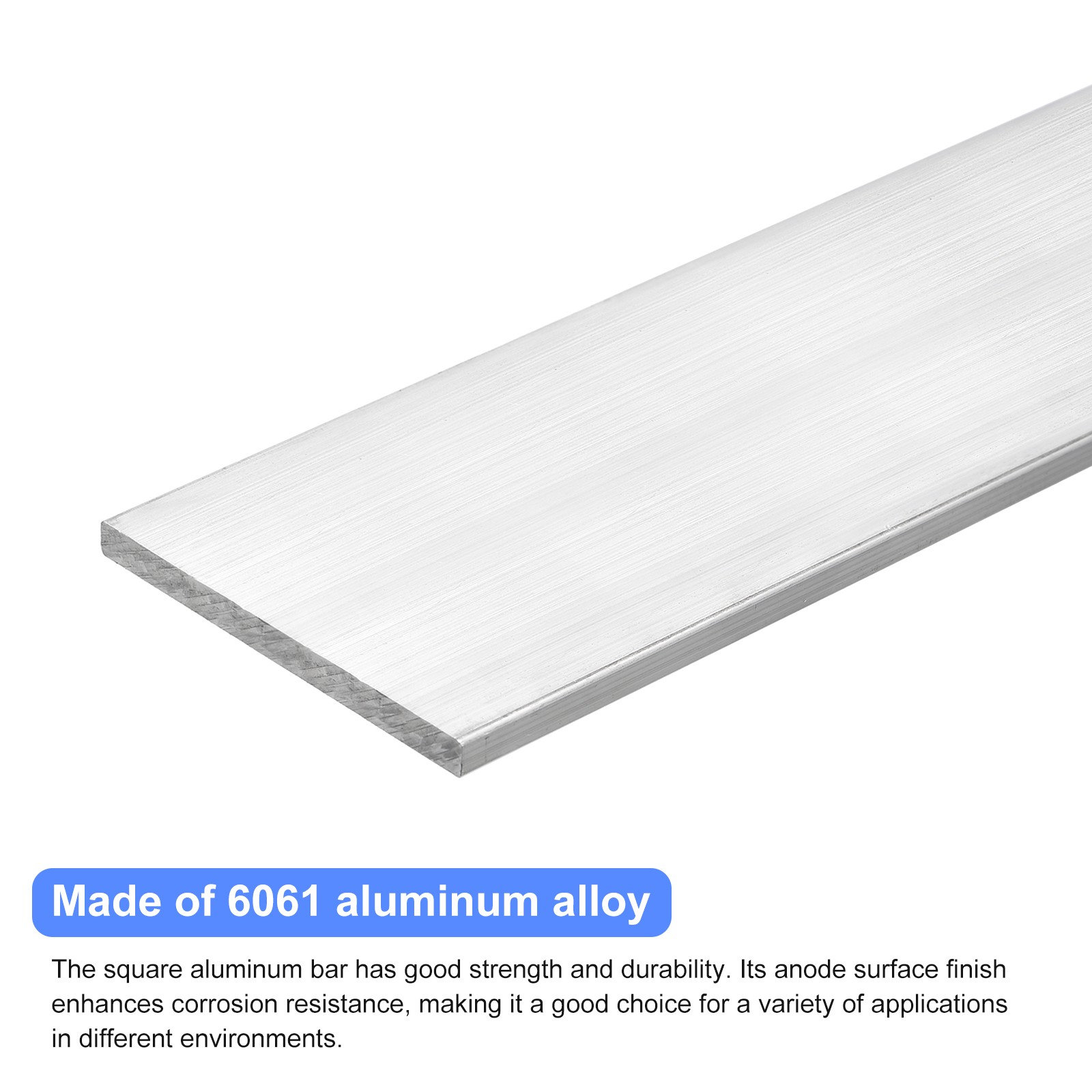 Square Aluminum Bar 1/4″ Thick 3″ Width 12″ Length
