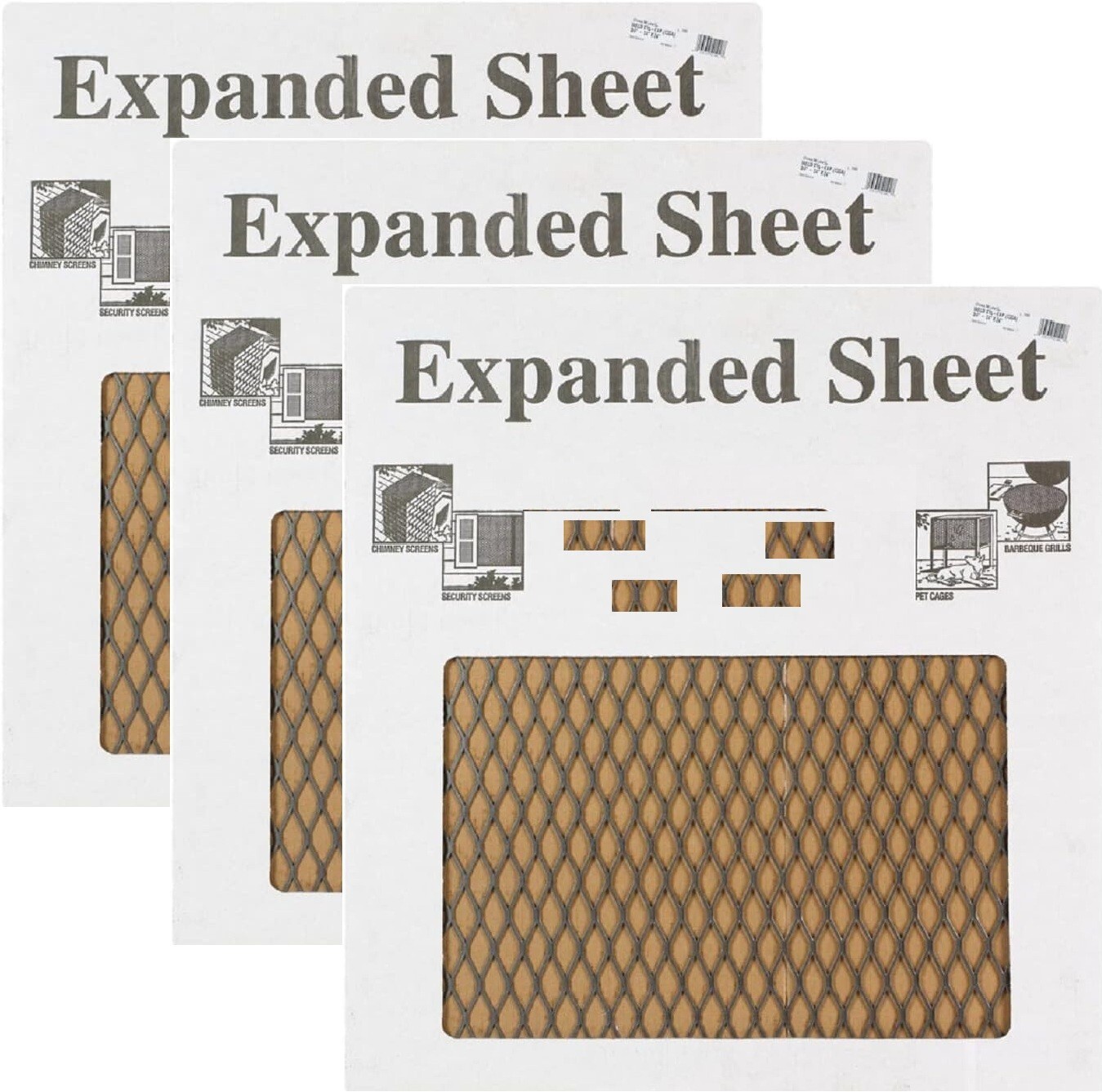 11786 Diamond Expanded Metal Sheet 18 Gauge 1/2″ x 12″ x 24″ Flat – Pack of 3