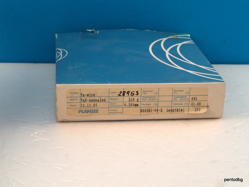 TANTALUM WIRE 2m~6,5 ft 0.250mm 0.01 in 30 AWG Ts-ANNEALED PLANSEE AUSTRIA