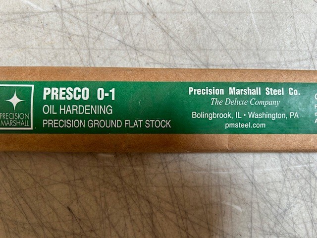 1/4 X 1-1/2 X 36″ 0-1 OIL HARDENING FLAT GROUND STOCK PRECISION MARSHALL