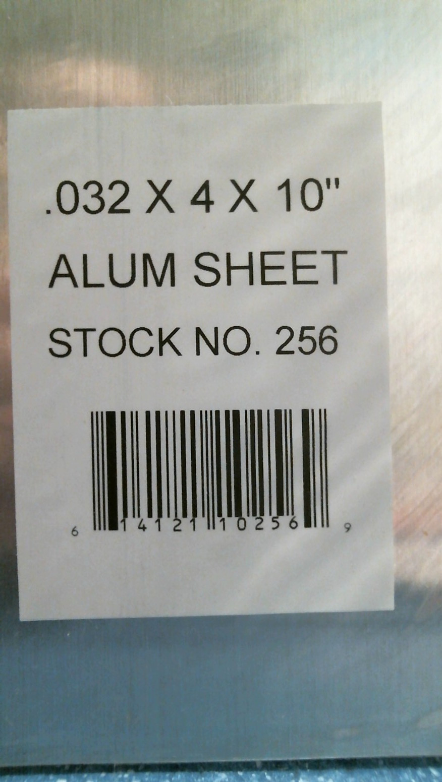 K&S Aluminum Sheet Metal .032 x 4 x 10 (256) FS