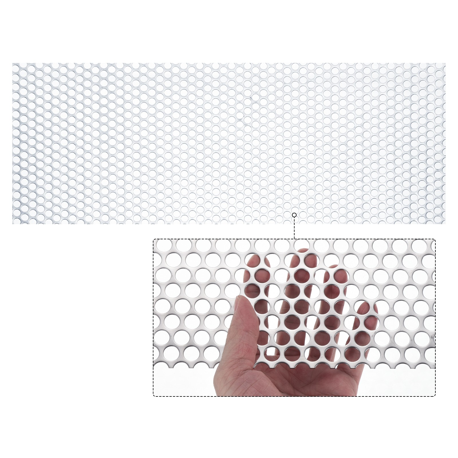 39.4″x15.7″ 304 Stainless Steel Perforated Sheet 0.39″ Hole Metal Mesh Plate