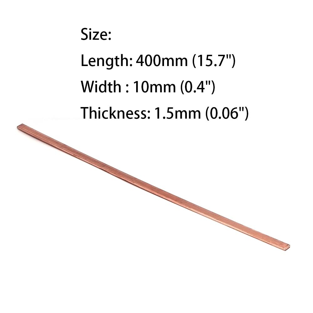 4 PCS C110 Copper Flat Bar 0.06×0.4×15.7Inch 1.5x10x400mm DIY Battery Connection