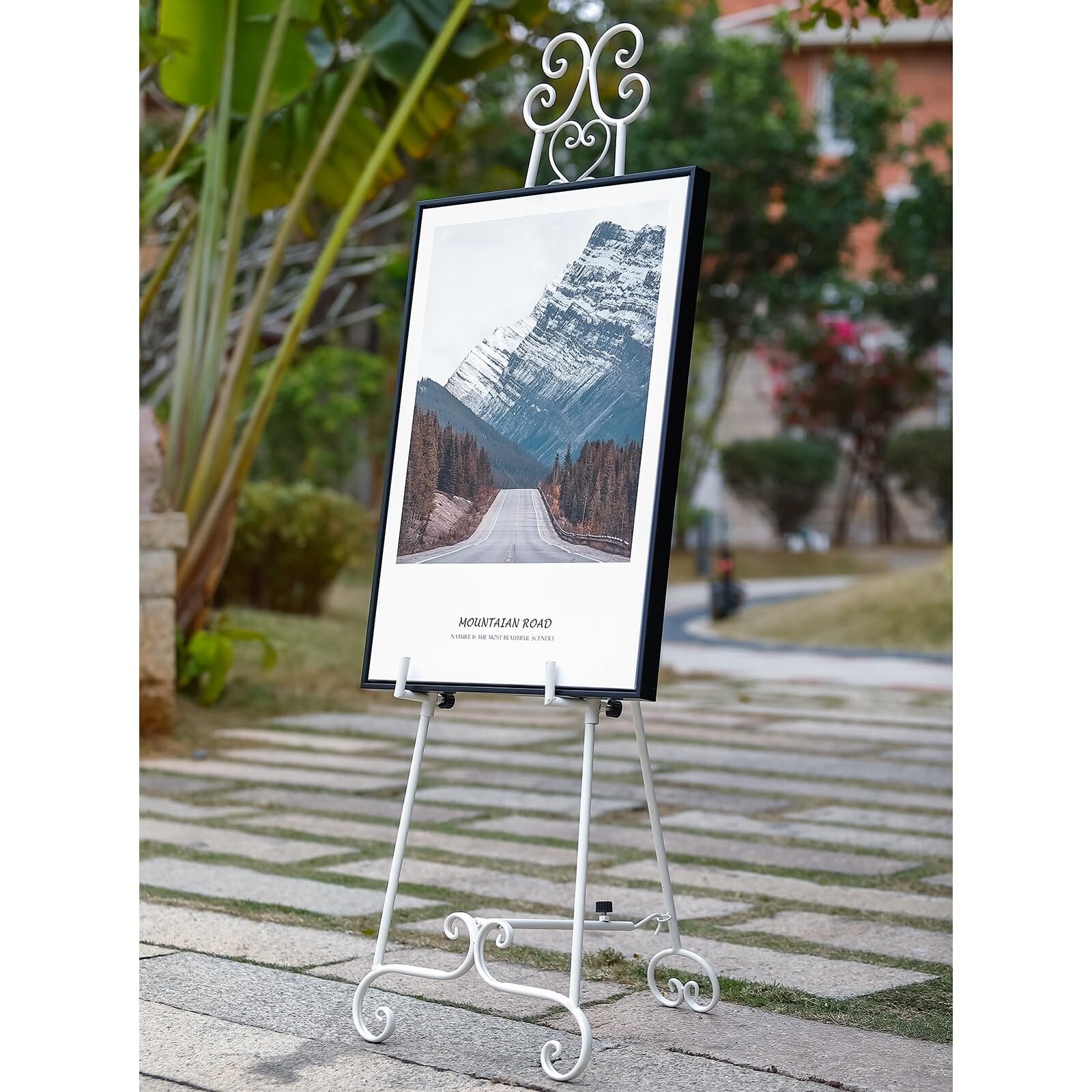 55.5″ X 23.62″ Metal Scroll Extra Large Free Standing Adjustable Display Stan…