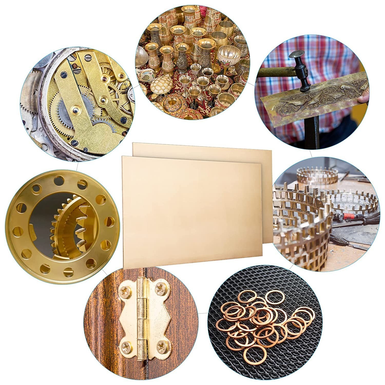Brass Sheet, Metal Sheets Plates, 12″ Length x 6″ Width x 0.016″ Thickness, 2…