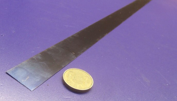 1095 Hard Blue Tempered Spring Steel Shim .008″ Thick x 1.00″ Wide x 1200″ Long