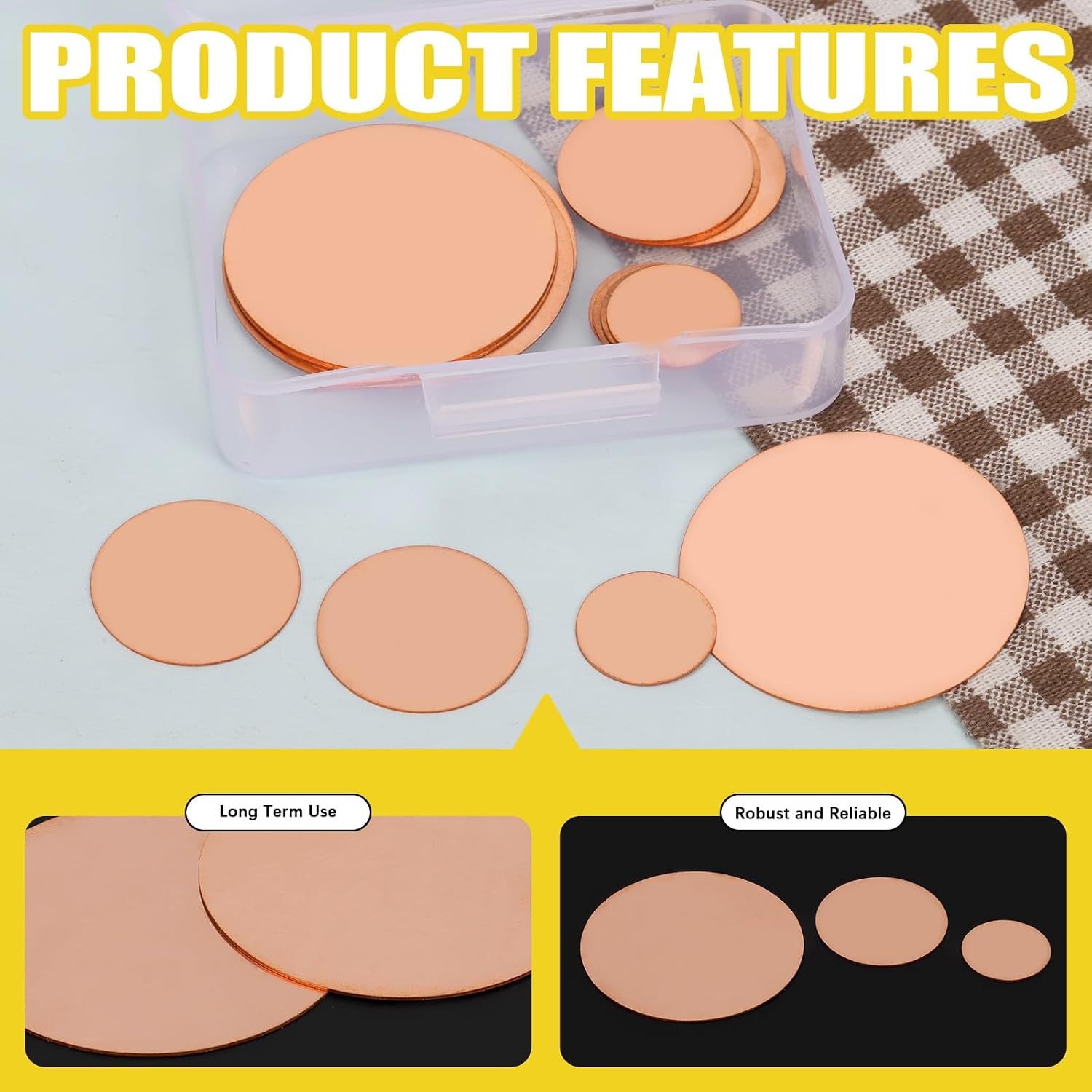 18Pcs Round Pure Copper Sheets 24 Gauge 0.5mm Jewelry Crafts Electrical