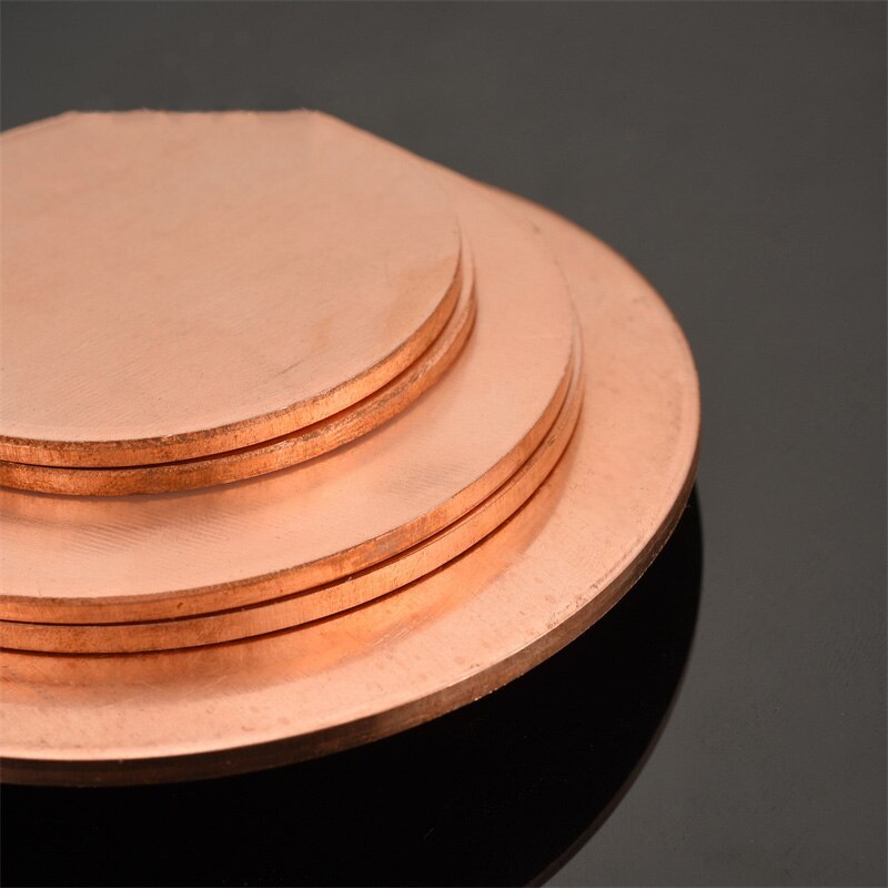 T2 Copper Disc Round Plate Sheet Dia20/30/50/60/80/100/150/200mm Thick 1.5/2/3mm