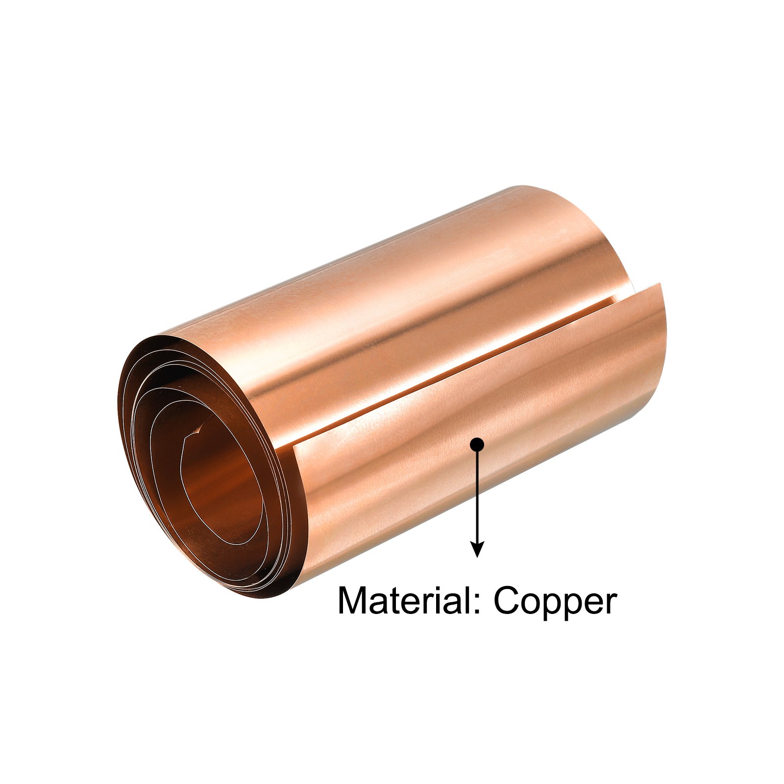 Copper Sheet Roll, Metal Foil Plate 2000mm x 100mm x 0.2mm