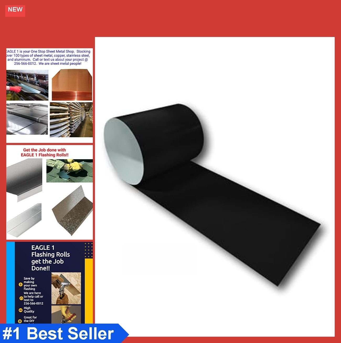26 Gauge Steel Flashing Roll 2 in x 10 FT Black for Roofing DIY