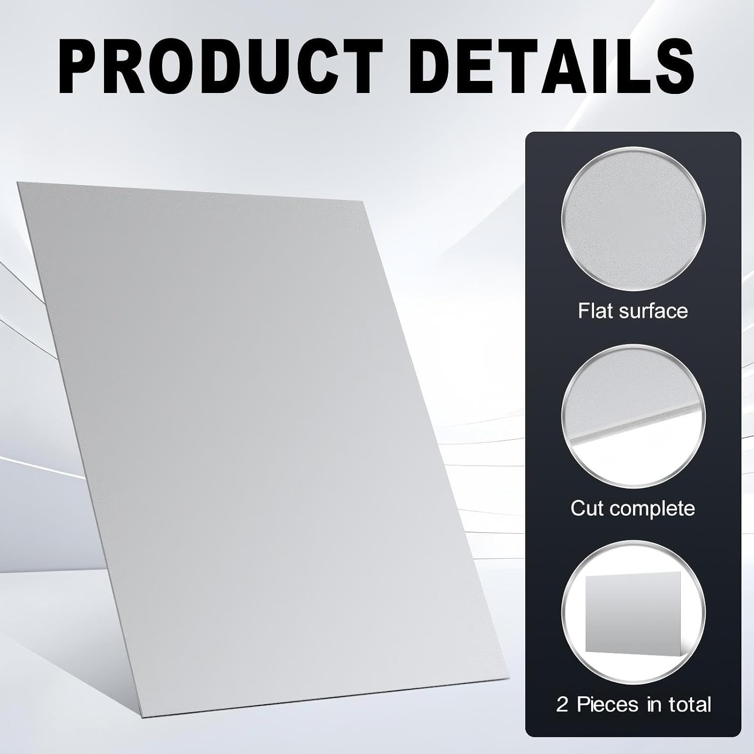 430 Stainless Steel Sheets, 2 Pc, 12″ x 6″, 11GA, Magnetic Board, Silver