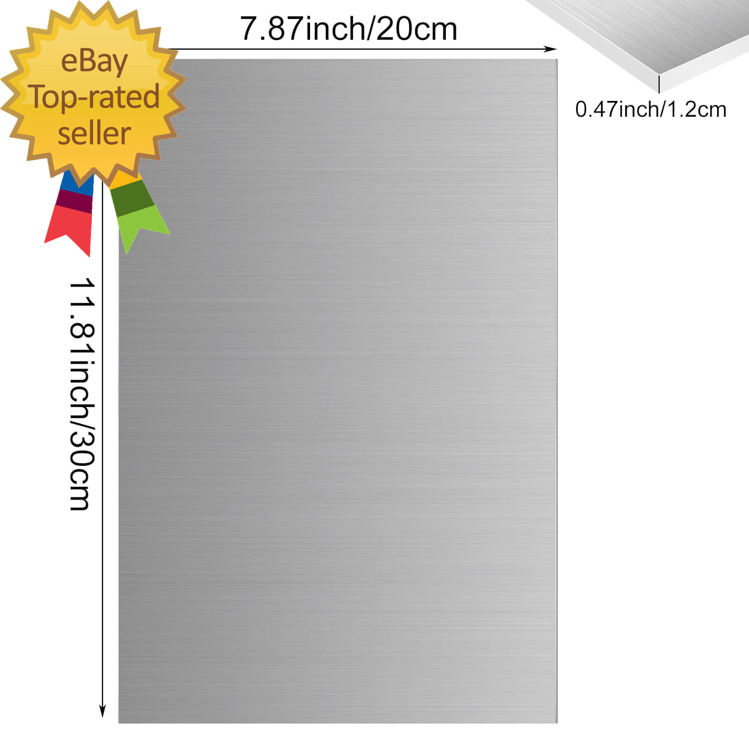 6061-T6 Aluminum Sheet 8X12X1/2 Inch Thickness Durable Aluminum Plate Metal Shee