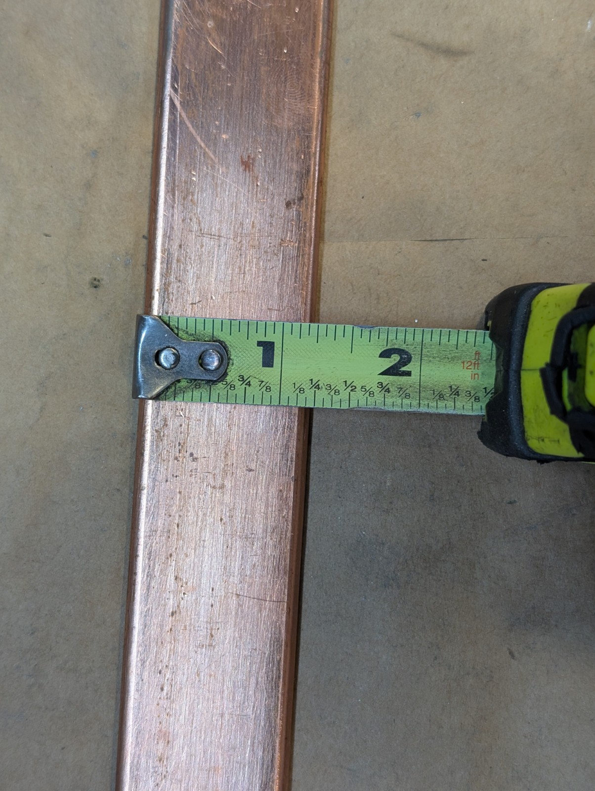 C110 Copper Flat Bar Drop 3/16″ X 1-1/4″ (.1875″ X 1.25″) x ~8″ Bus Bar Stock