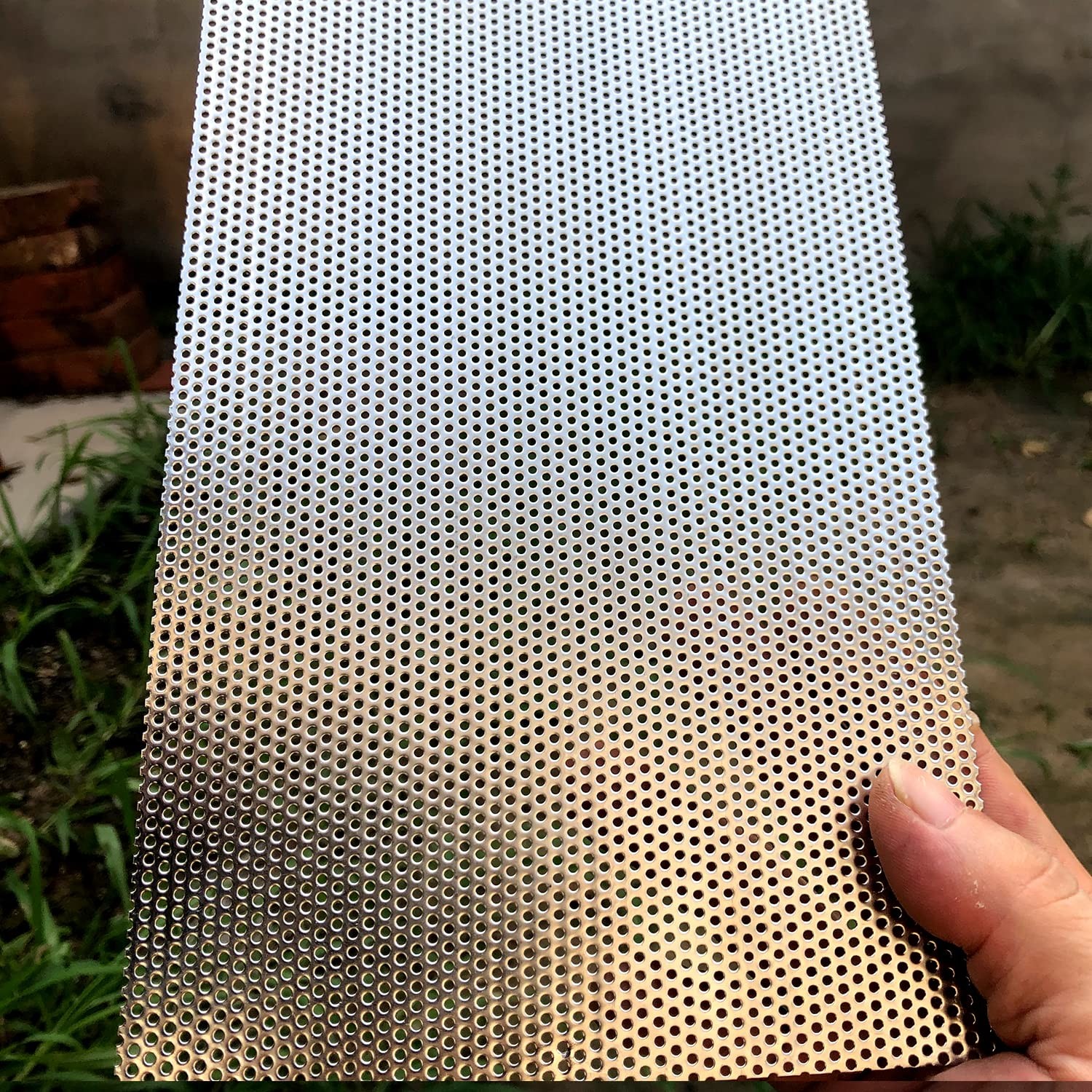 FengYoo Perforated Metal Sheets-Expanded & 11.8″x5.9″, Silver