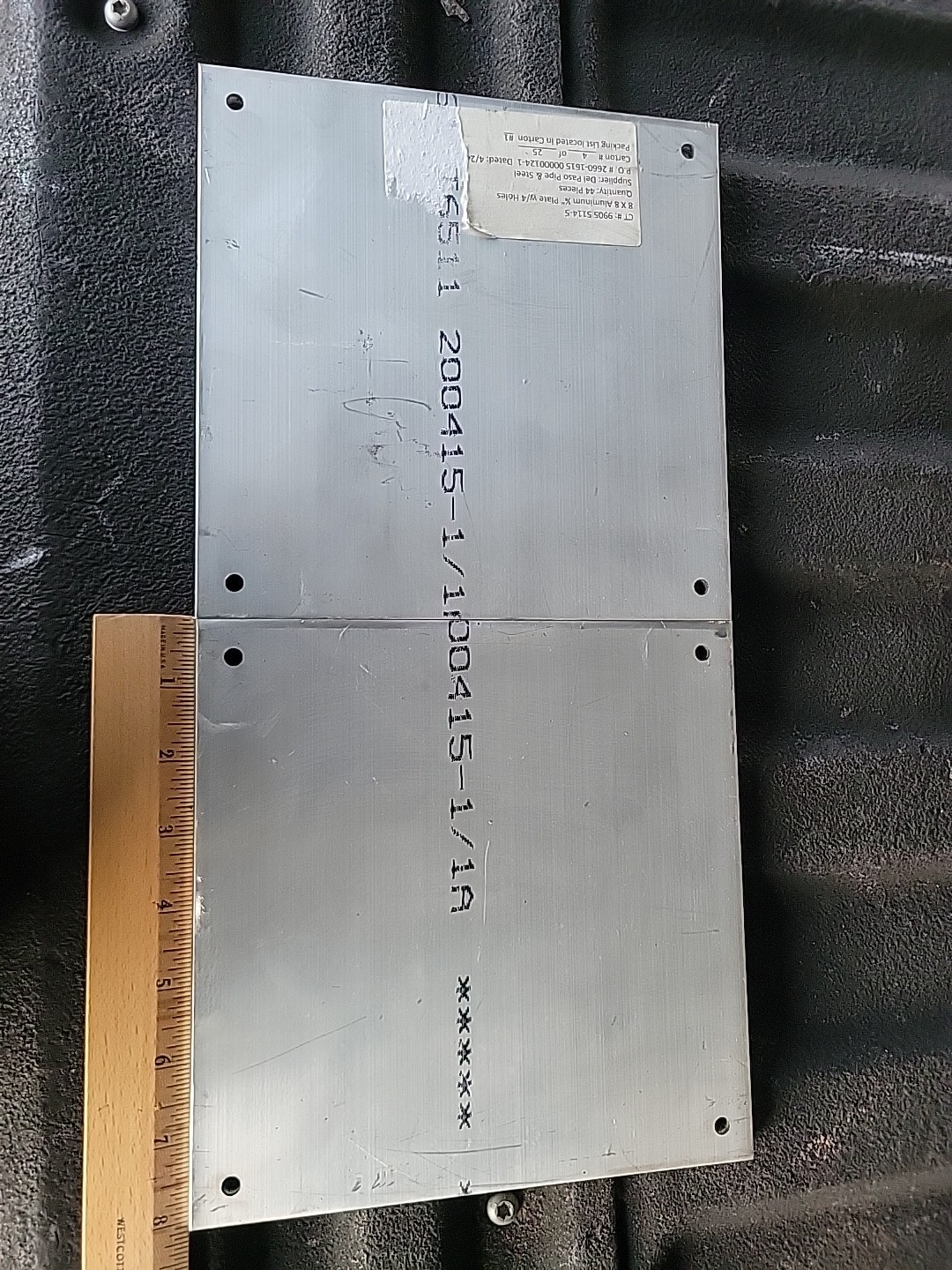 (2) pcs 1/4″ 8″x 8″ ALUMINUM Flat Bar 8″ T6511 NeW drilled Extruded Mill Stock