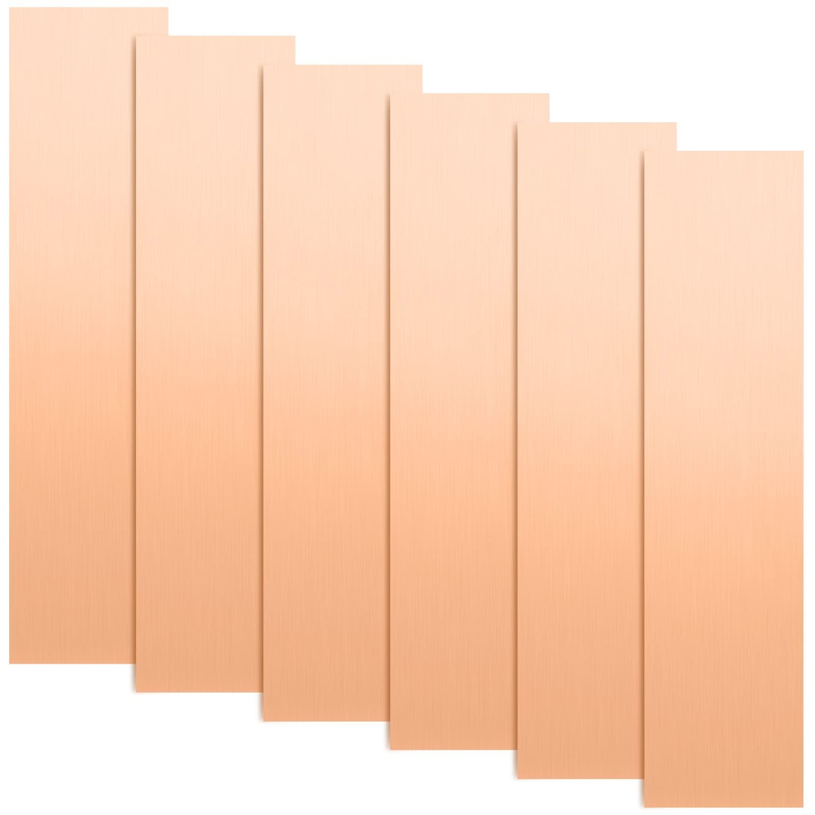 99.9% Pure Copper Sheets 10″x2.5″ – 6 Pcs, 0.5mm Thick Metal for Crafts, Jewelry