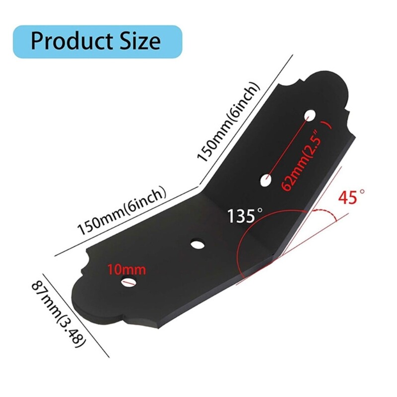 4pcs Metal Bracket Joint “Corner Mounting Support Bracket with 135 Degree Angles