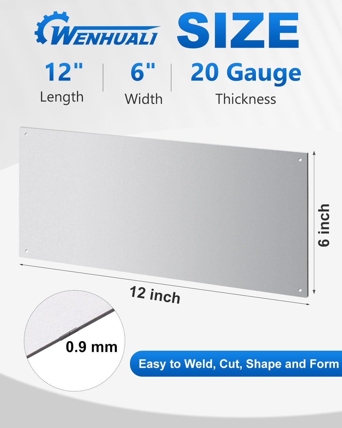 20 Gauge 12 X 6 Steel Sheet Metal 2 Pcs, Cold Rolled Mild Steel Plates | Weldabl