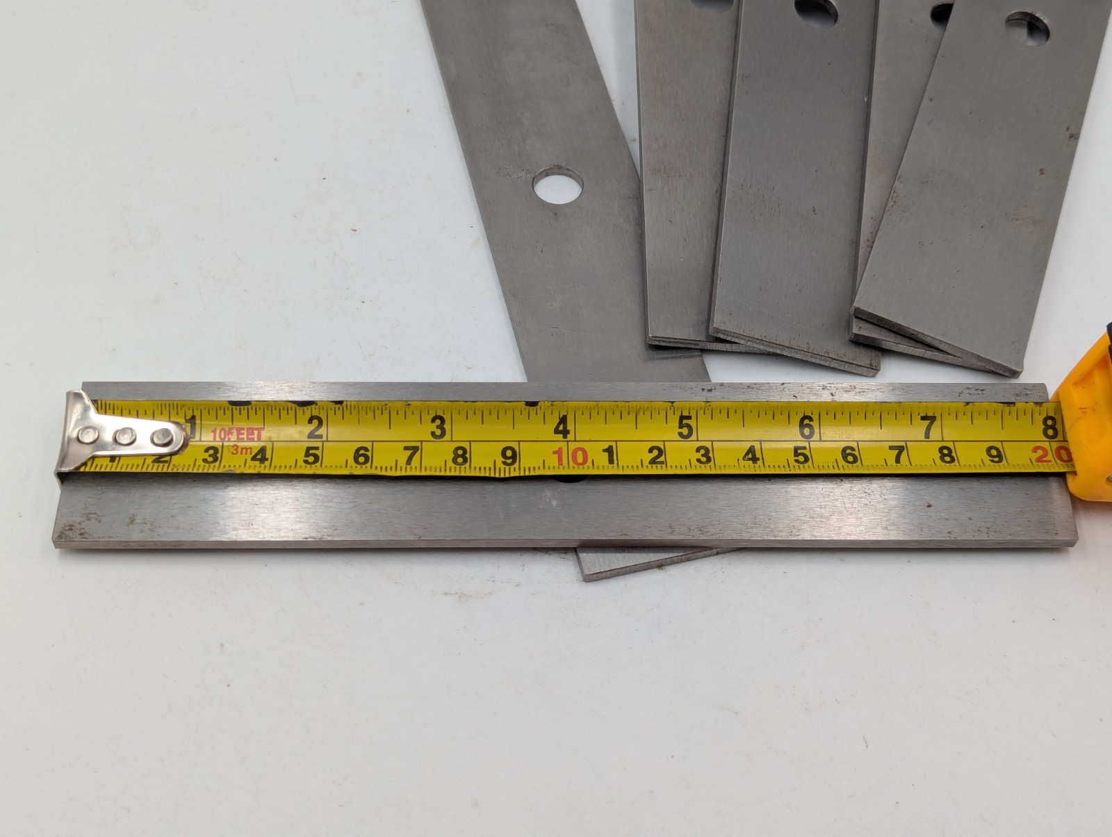 Steel Shim Flat Plate 1/8″ x 1-1/2″ W x 8″, Lot Of 6 Pieces, 7/16″ Hole