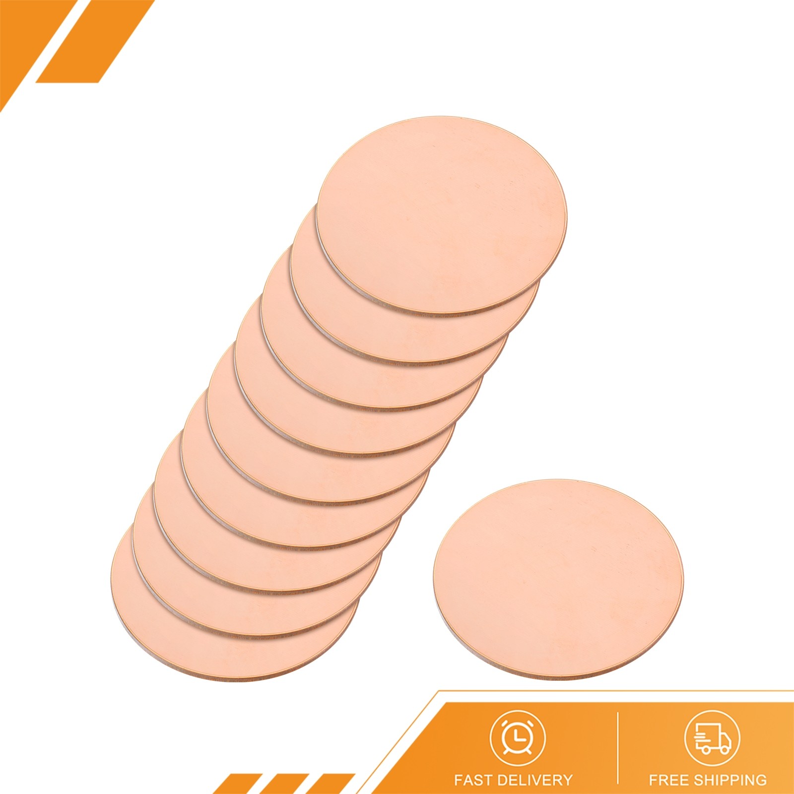 10pcs – Pure Copper Sheet 2″ x 0.03″ 20 Gauge T2 Copper Metal Round Plate