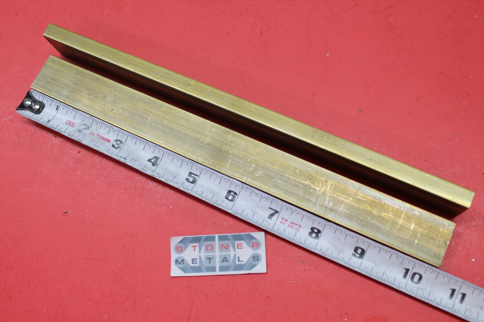 2 Pieces 3/8″ x 1″ C360 BRASS FLAT BAR 10-7/16″ long Solid Mill Stock H02 New