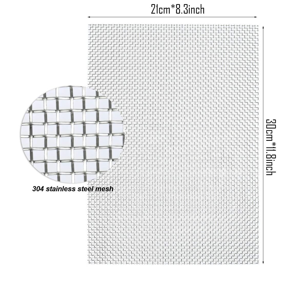 4 Pack 8.26×11.8in Stainless Steel Wire Mesh Sheets 5 Mesh Screen