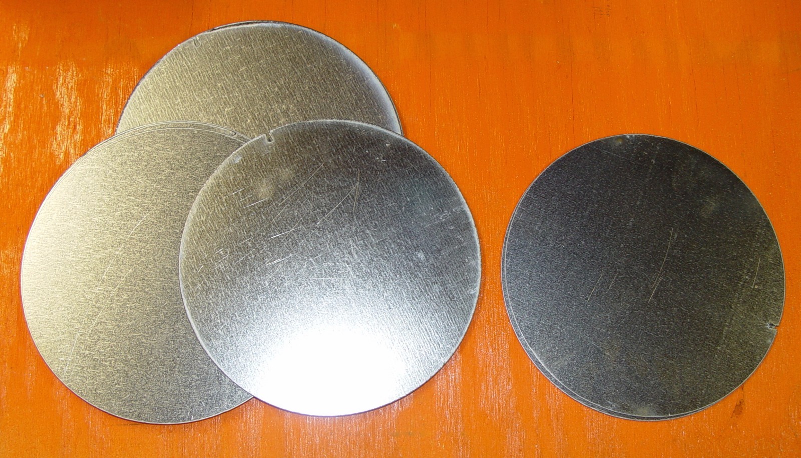 5-pc round galvanized sheet metal disks – 7″ diameter – crafts – hobbies – discs