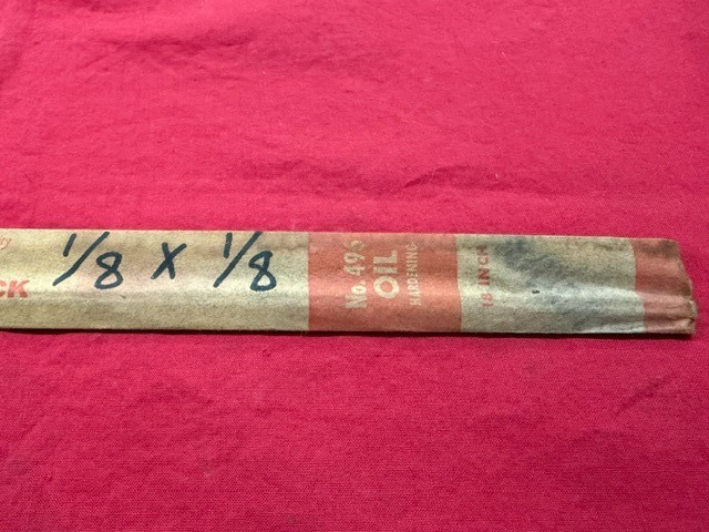 Starrett 1/8 x 1/8 x 18″ No. 496 Oil Hardening Ground Flat Stock – Rust – Old