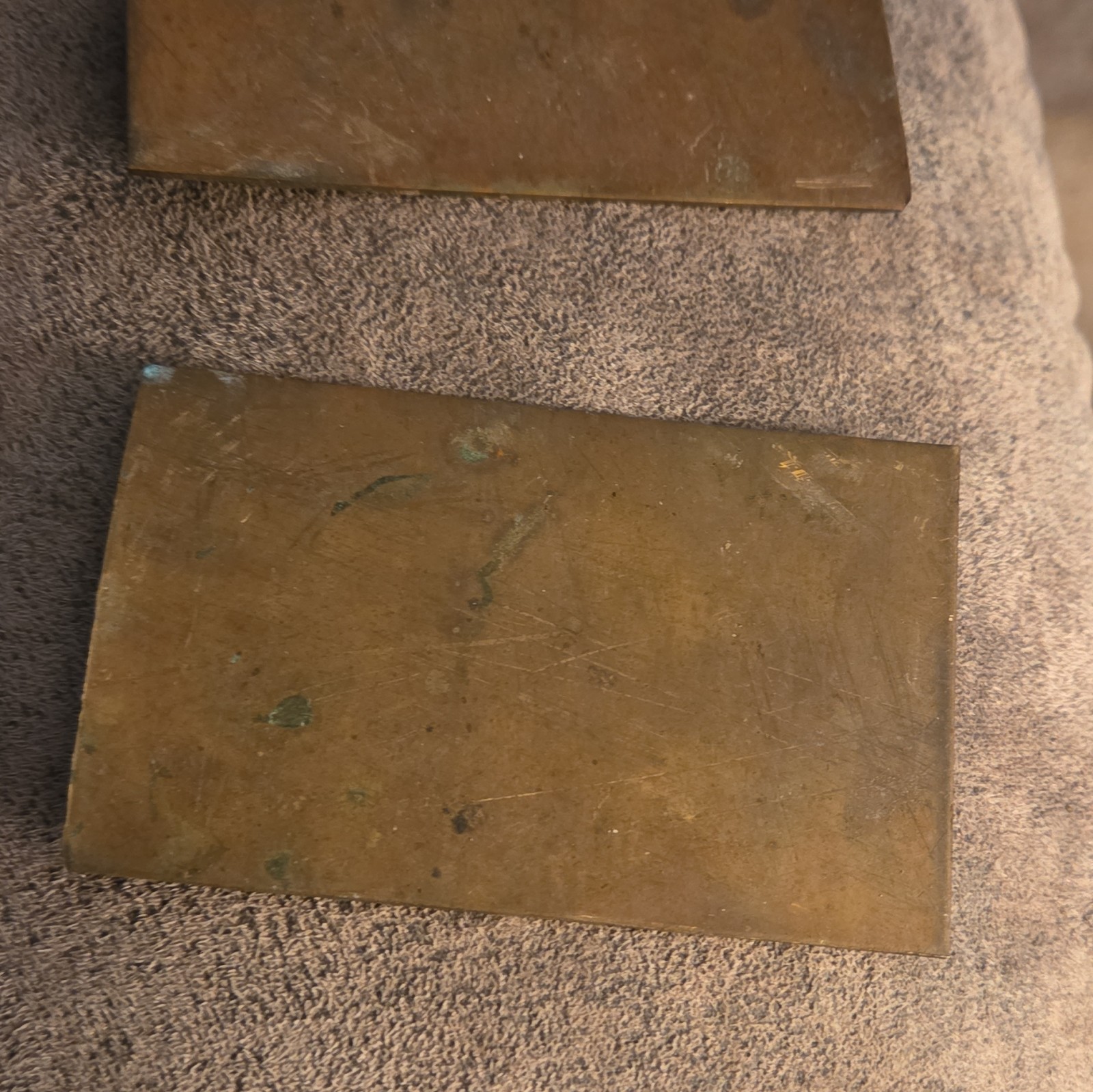 Lot of 2 Brass Flat Stock Sheet Plates Rectangular Pieces