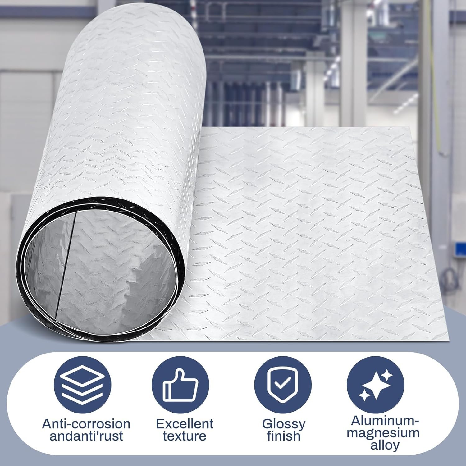 1 Pcs Aluminum Diamond Plate Sheet, Heavy Duty Tread Plate Aluminum Sheet Met…