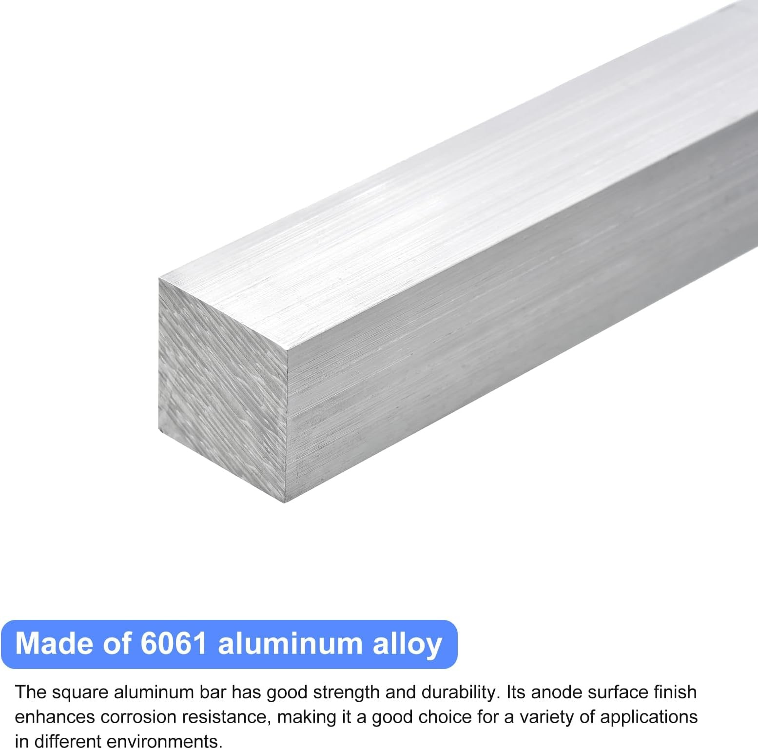 uxcell Square Aluminum Flat Bar, 1″ Thickness 1″ Width 12″ Length Square Alum…