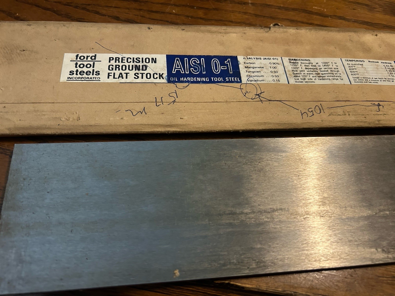 O1 Tool Steel, flat ground, 1/4″ x 3″ x 18″