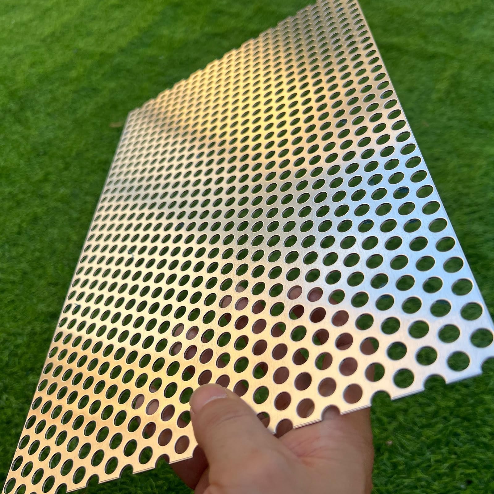 Aluminum Perforated Metal Sheets 16 Gauge 8mm Opening Mesh Screen 16×10 Inch