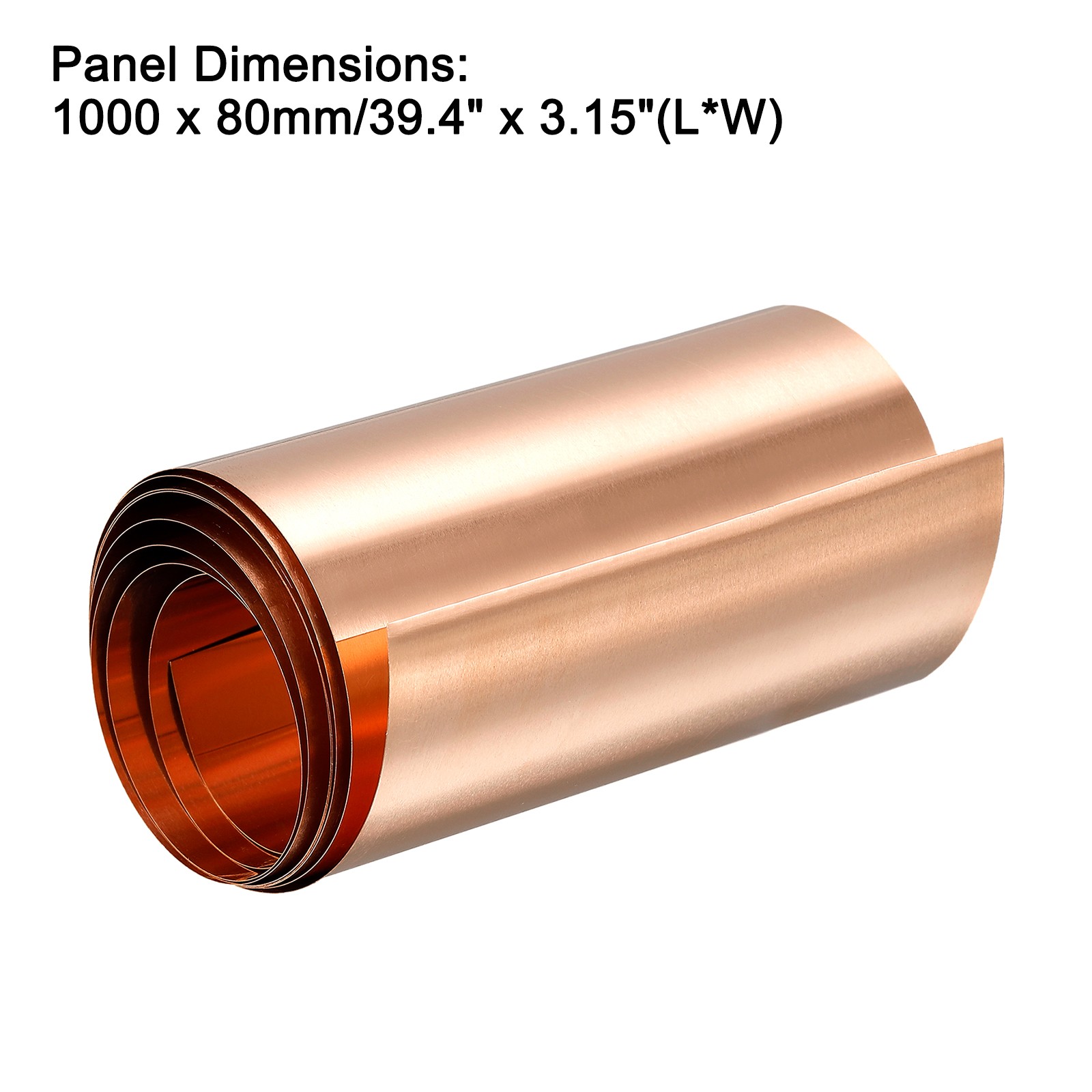 Copper Sheet Roll, Metal Foil Plate 1000mm x 80mm x 0.2mm