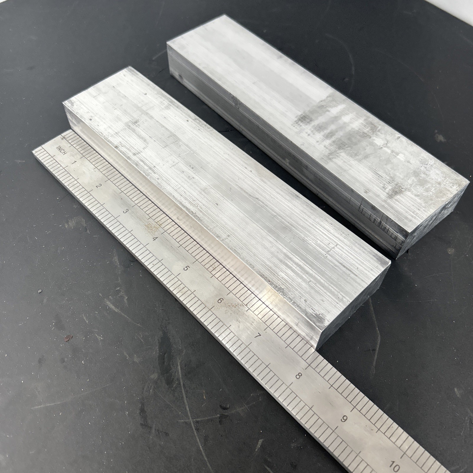 Solid Aluminum Stock Blocks 7 7/8”x2”x1” Lot of 2 Heavy 1.6 lb Each