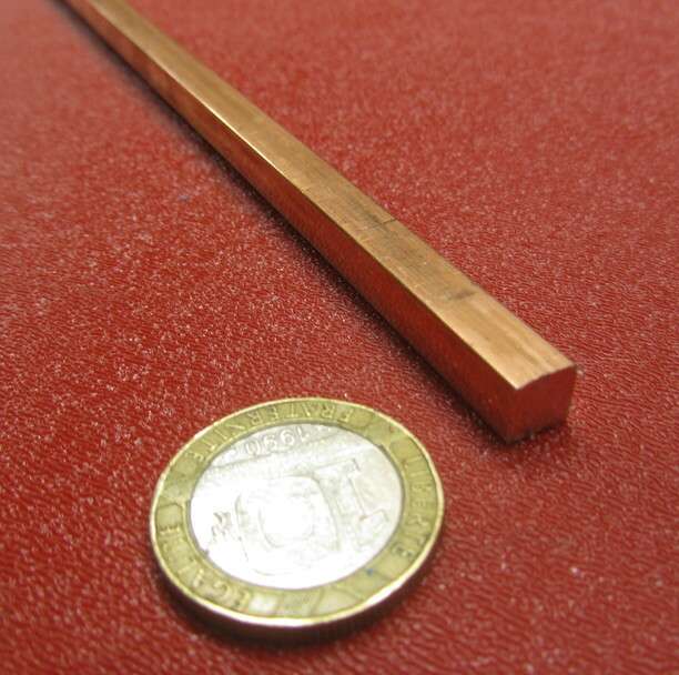 110 Copper Square Bar H02, 1/4″ Thick x 1/4″ Wide x 24 Inch Length