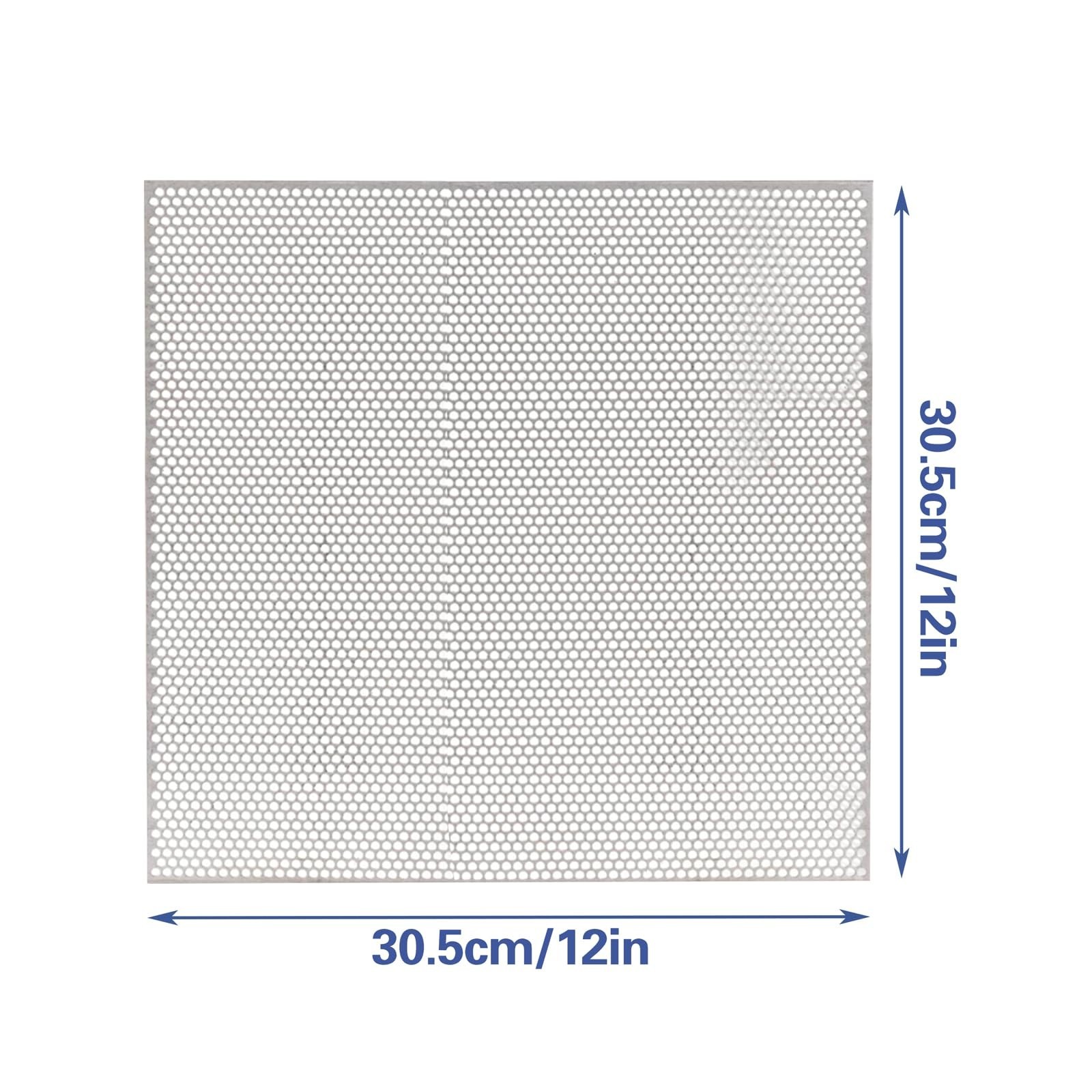 2 PCS Perforated Steel Sheet, 12 x 12 Inch Metal Mesh Screen Plate for Ventil…