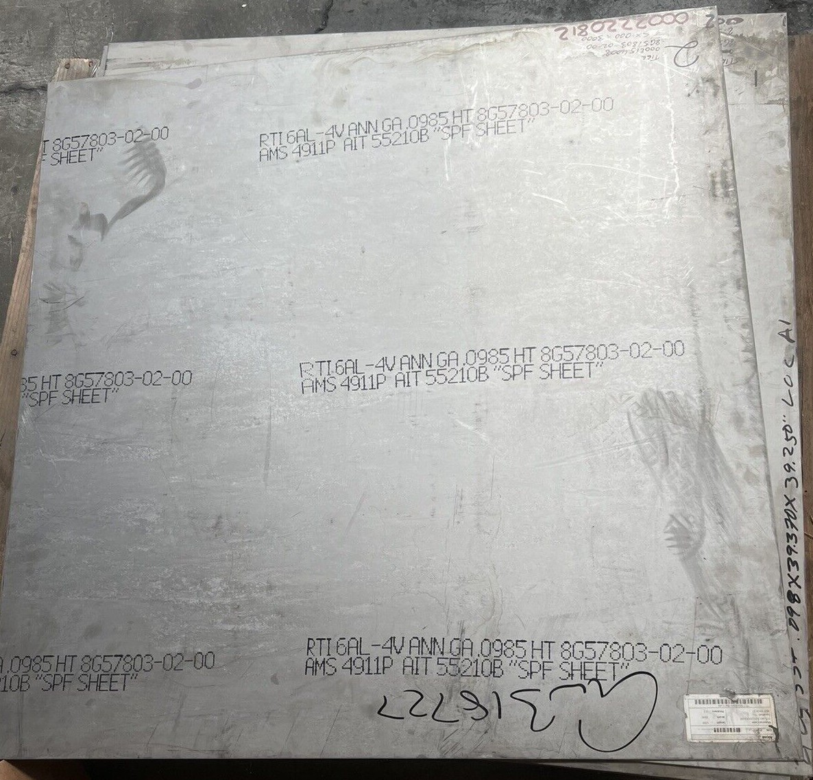 Titanium Sheet 6AL4V 19″ x 39.25″ X .098″