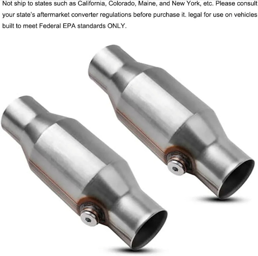 MOCW 2.5 Inch Inlet Outlet Catalytic Converter Universal High Flow Front NEW