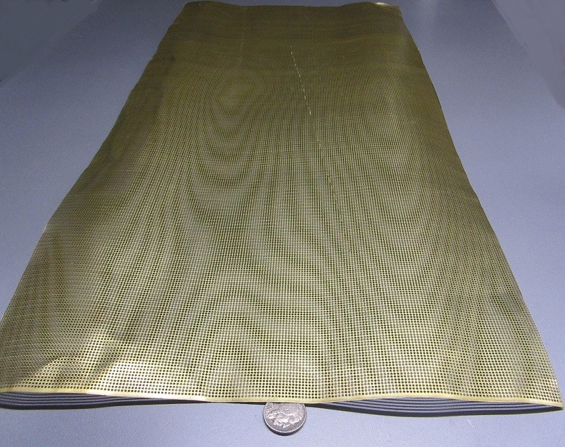 Brass Perforated Extra Thin Sheet, .016″ Thick x 24″ x Per Ft”, .045″ Hole Dia.
