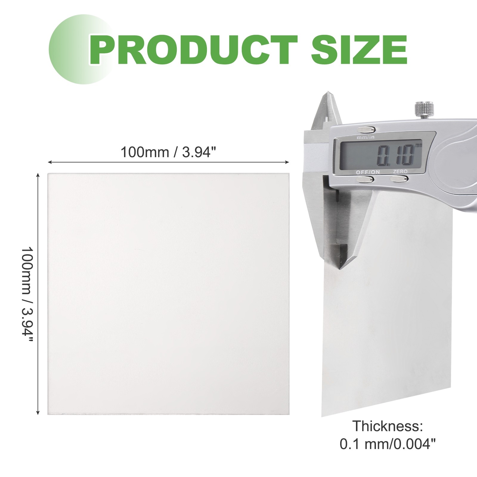 Pure Grade TA1 Titanium Plate Sheet, 100x100x0.1mm Titanium Metal Sheet