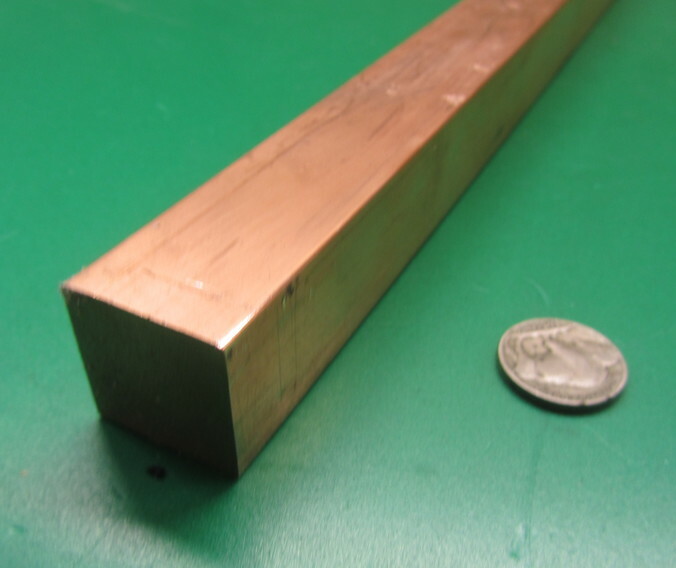 182 Copper Square Bar 1.0″ Thick x 1.0″ Wide x 6 Foot Length