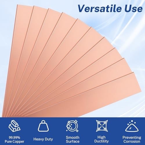 10 Pcs Pure Copper Anode Strips 5.9″x0.98″x0.04″ for Electroplating & DIY Jewelr