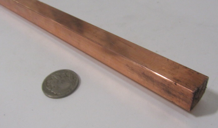 182 Copper Square Bar 1/2″ Thick x 1/2″ Wide x 6 Foot Length